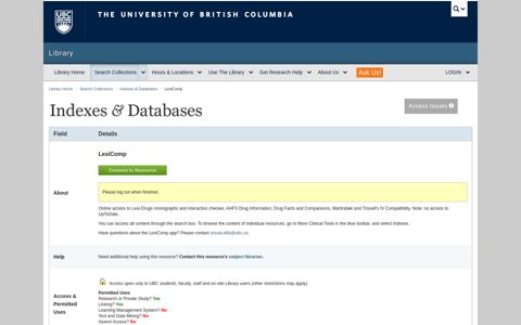LexiComp - Indexes & Databases | UBC Library Index ...
