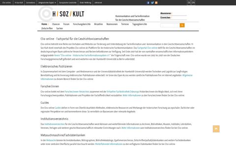 Clio-online | H-Soz-Kult. Kommunikation und Fachinformation ...
