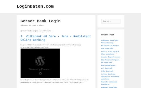 Geraer Bank - Volksbank Eg Gera • Jena • Rudolstadt Online-Banking