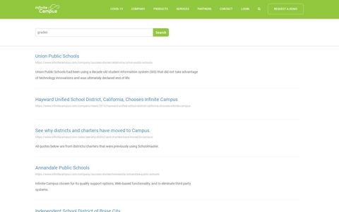 Student/Parent Mobile App - Search · Infinite Campus