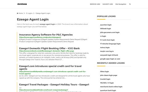 Ezeego Agent Login ❤️ One Click Access - iLoveLogin