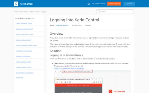 Logging into Kerio Control – KerioControl Support