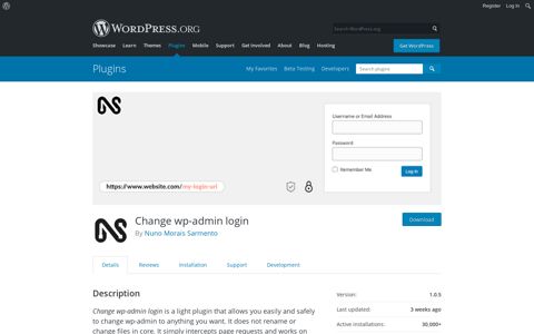 Change wp-admin login – WordPress plugin | WordPress.org