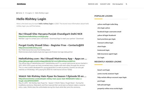 Hello Rishtey Login ❤️ One Click Access - iLoveLogin