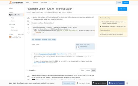 Facebook Login - iOS 9 - Without Safari - Stack Overflow