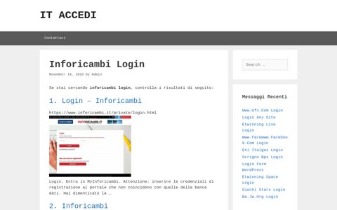 Inforicambi Login - ItAccedi