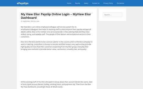 My View Elior Payslip Online Login - Elior MyView Dashboard