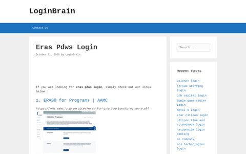 Eras Pdws - Erasâ® For Programs | Aamc - LoginBrain