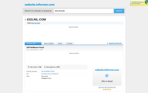 ess.ril.com at WI. SAP NetWeaver Portal - Website Informer