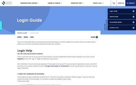 Login Guide - California Association of Realtors