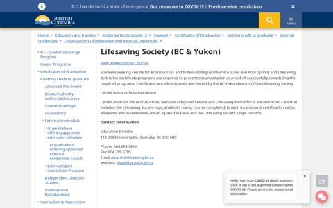 Lifesaving Society (BC & Yukon) - Province of British Columbia