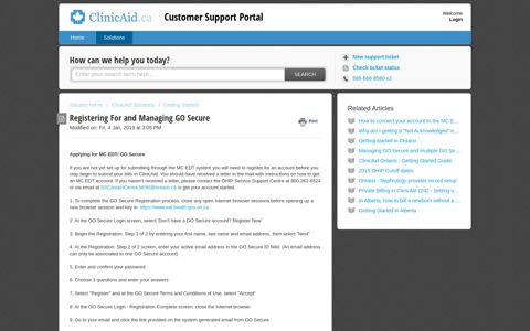 Registering For and Managing GO Secure : Customer Support ...