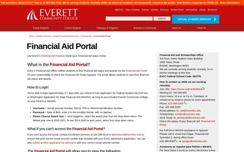 Financial Aid Portal | Everett Community College