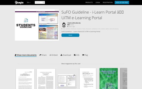SuFO Guideline - i-Learn Portal â€“ UiTM e-Learning Portal