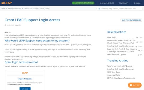 Grant LEAP Support Login Access - LEAP Community
