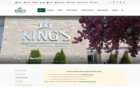 Payroll & Benefits - King's University College
