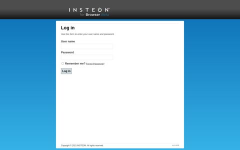 INSTEON for Browser - Beta - Log in