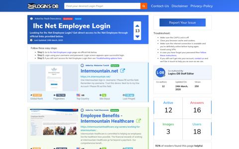 Ihc Net Employee Login - Logins-DB