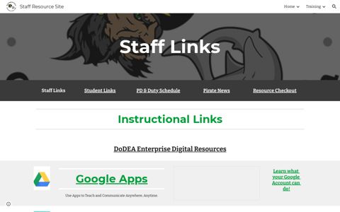 Staff Resource Site - Staff Links - Google Sites
