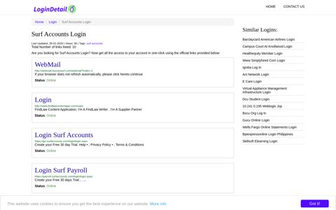 Surf Accounts Login WebMail - http://webmail.toucansurf.com ...