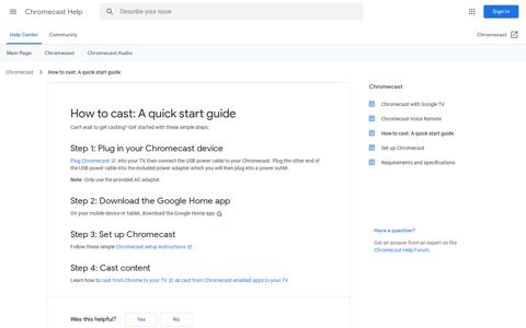 How to cast: A quick start guide - Chromecast Help - Google ...