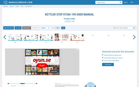 Kettler Step 07360-190 User Manual - Page 8 of 20 ...