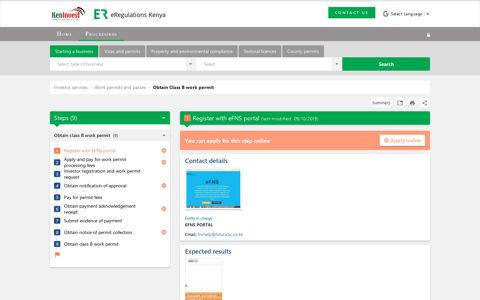 Efns portal - eRegulations Kenya
