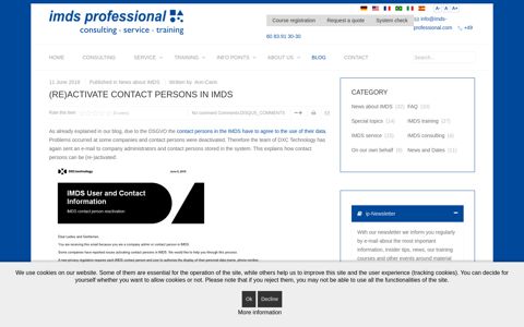 (Re)activate contact persons in IMDS - imds professional