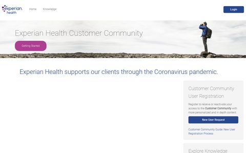 Login - Experian Health Support home