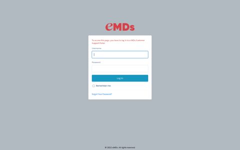 Login | e-MDs Customer Support Portal