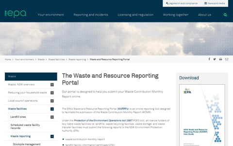 Waste and Resource Reporting Portal - NSW Environment ...