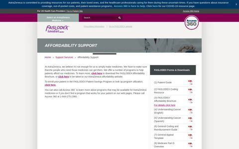 Affordability Support | FASLODEX® (fulvestrant) | Access 360™