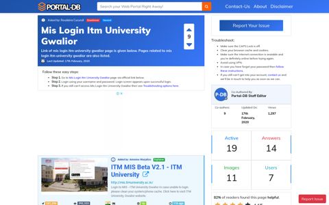 Mis Login Itm University Gwalior - Portal-DB.live