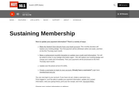 Sustaining Membership | KUT Radio, Austin's NPR Station
