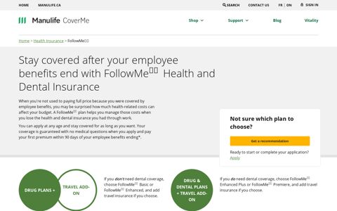 FollowMe™ Health and Dental Insurance – CoverMe®