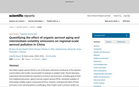 Quantifying the effect of organic aerosol aging and ... - Nature