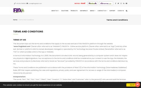 Terms and Conditions | FIA Global