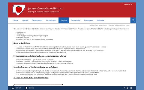 Parent Portal / Home - Jackson County School District