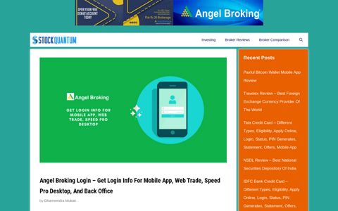 Angel broking login - 2020 Mobile App, Web (Desktop) Login