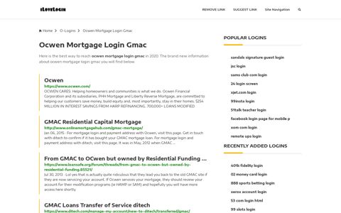 Ocwen Mortgage Login Gmac ❤️ One Click Access - iLoveLogin