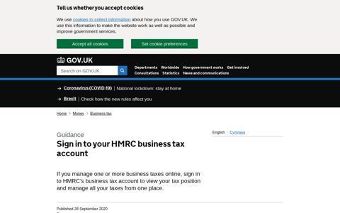 Sign in to your HMRC business tax account - GOV.UK