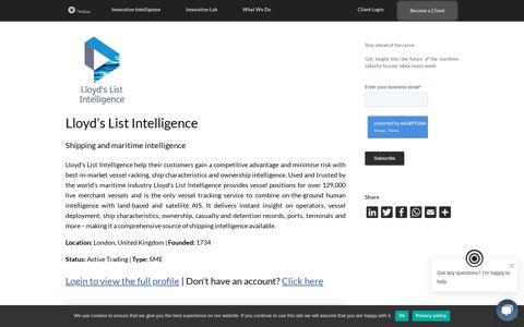 Lloyd's List Intelligence Company Information - Thetius