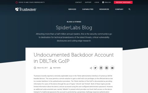Undocumented Backdoor Account in DBLTek GoIP - Trustwave