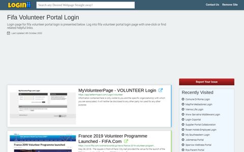 Fifa Volunteer Portal Login - Loginii.com