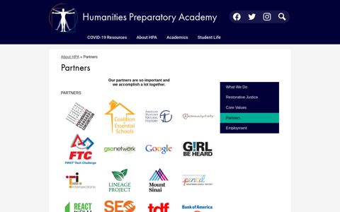 Partners – About HPA – Humanities Preparatory Academy