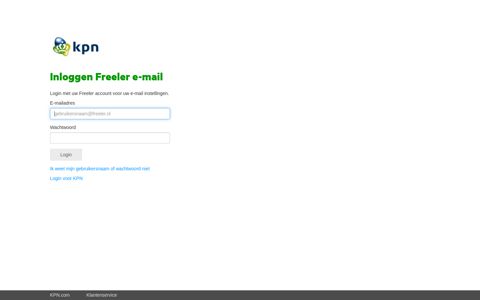 Inloggen Freeler e-mail - KPN