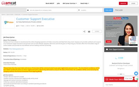 Apply for Customer Support Executive at Go Paisa ...