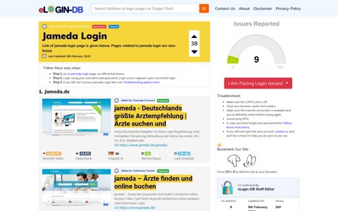 Jameda Login - штыефпкфь login 0 Views