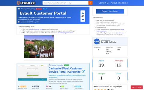 Evault Customer Portal