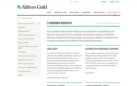 Member Benefits - The Authors Guild